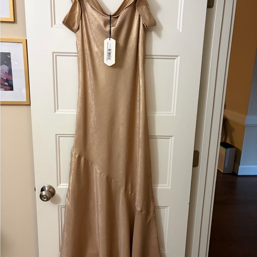 Elegant Gold Off-Shoulder Gown